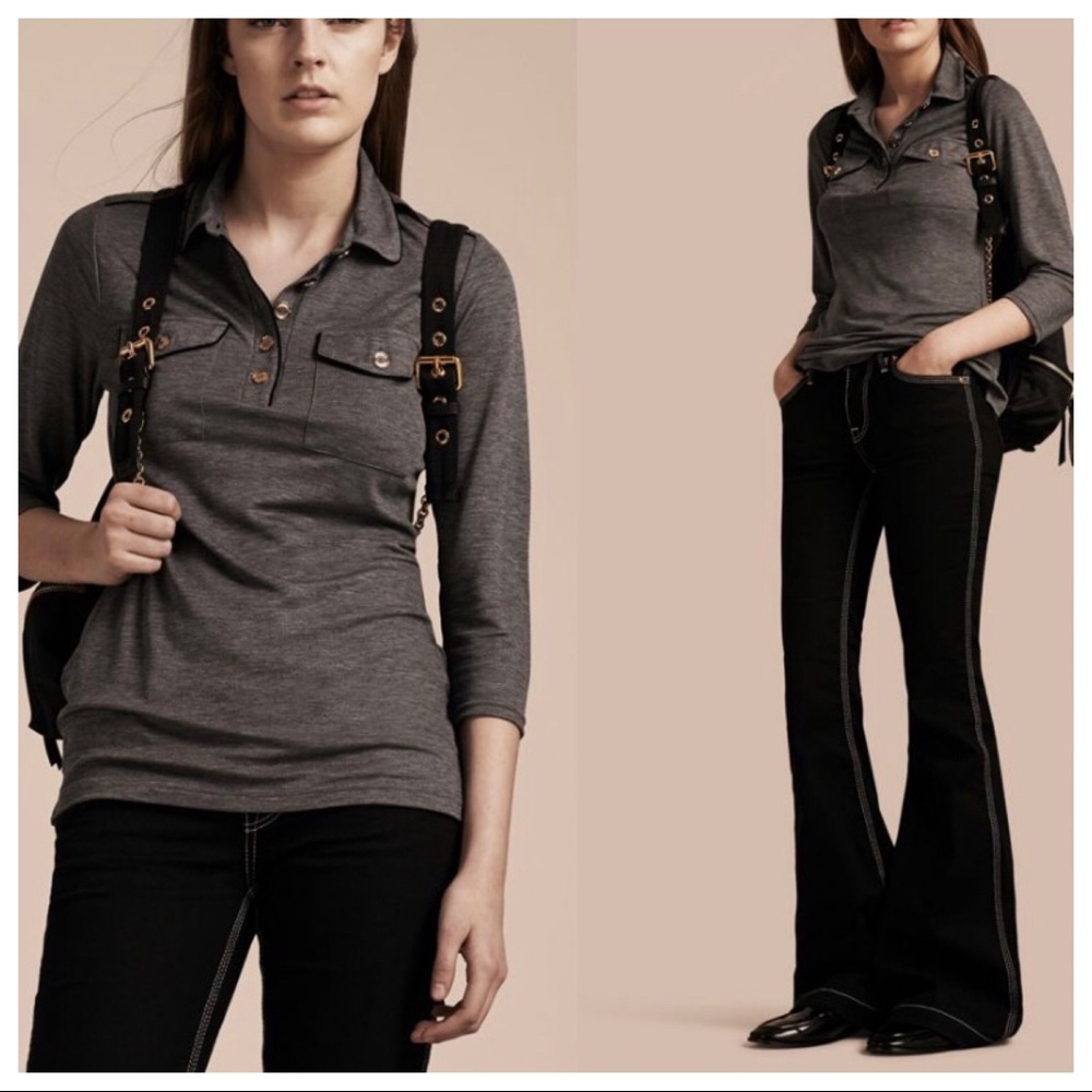 NWT⚜️Burberry Fitted Polo w/Regimental Piping